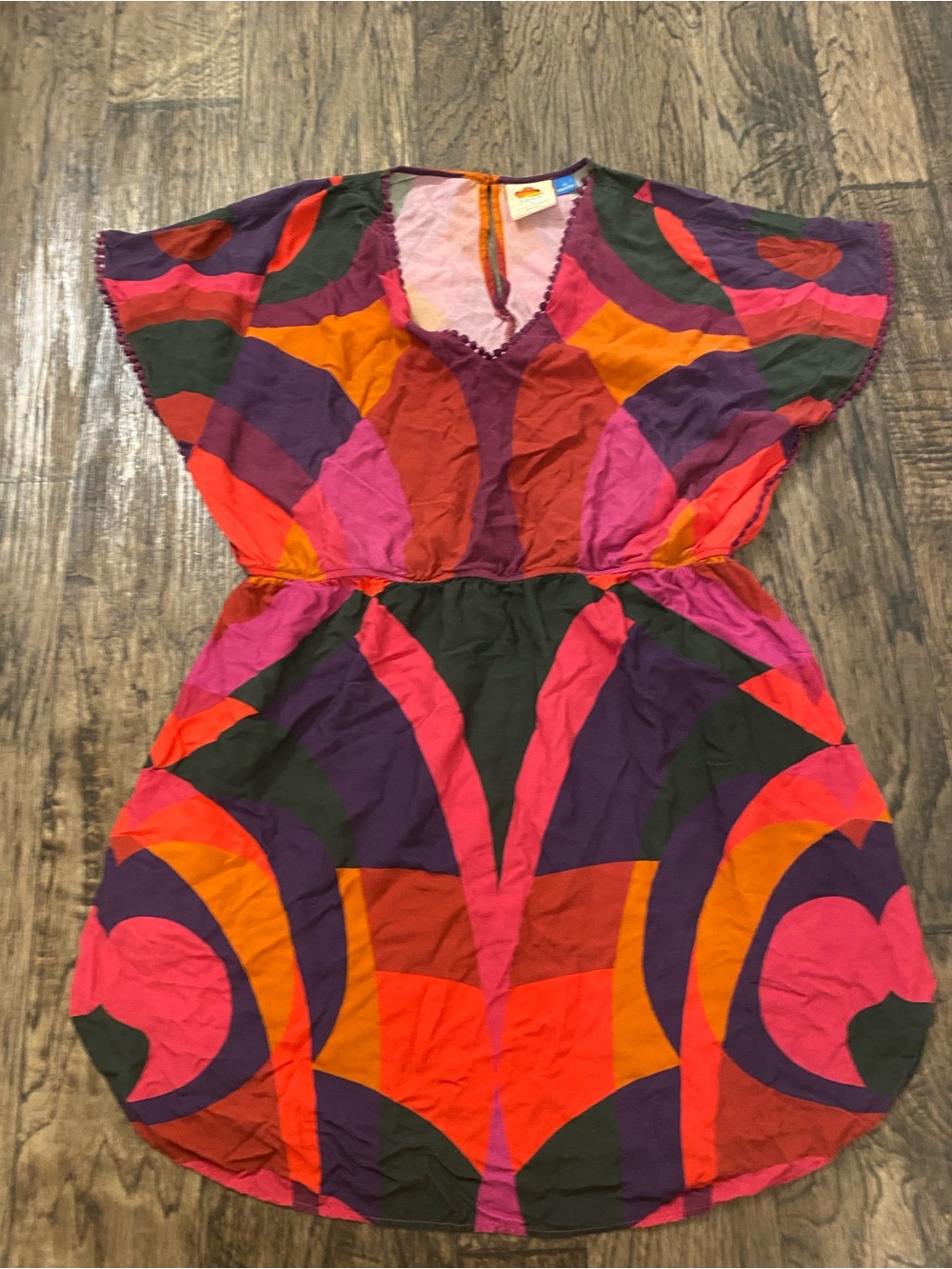 FARM Rio Vibrant Pink, Purple, Orange & Green Graphic One-Piece Dress